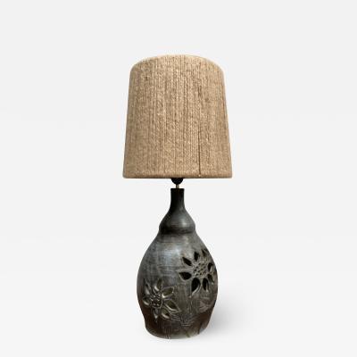 1970s Studio Pottery ceramic lamp by Les Grottes Dieulefit