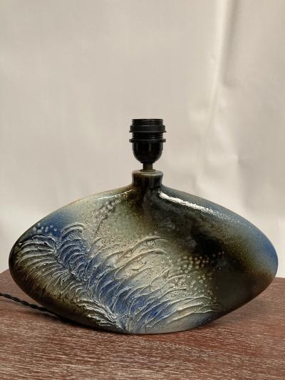 1970s Studio Pottery ceramic lamp signed D Prioton