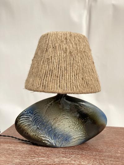 1970s Studio Pottery ceramic lamp signed D Prioton