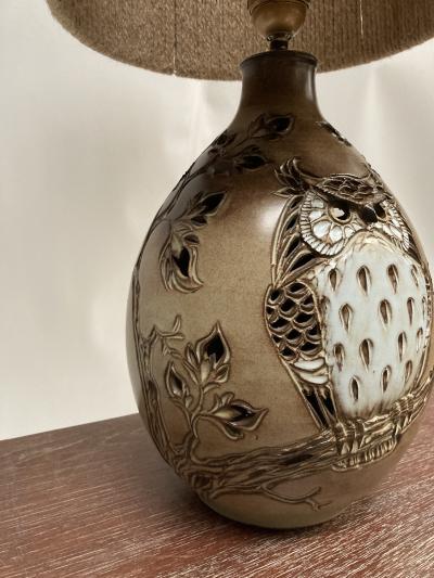 1970s Studio pottery Hand made Ceramic lamp signed