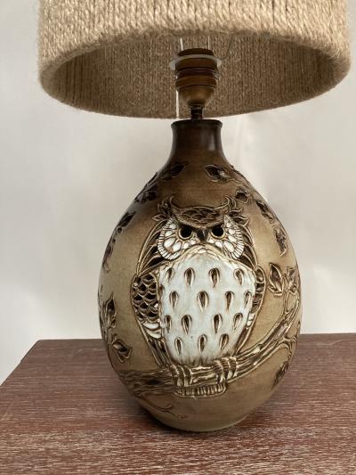 1970s Studio pottery Hand made Ceramic lamp signed