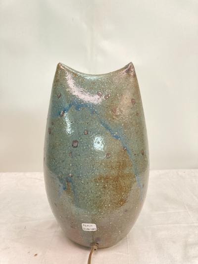 1970s Studio pottery owl night lamp By Alain Blanchard