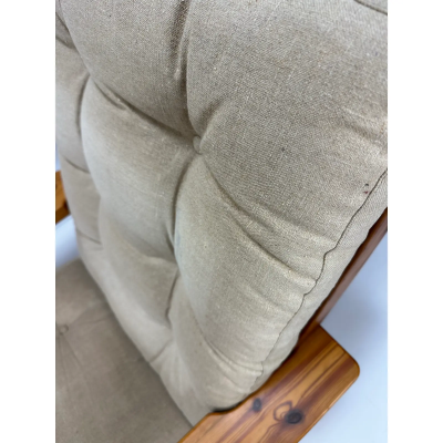 1970s Swedish Pine Chair and Ottoman