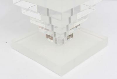 1970s Tall Sculptural Lucite Stacked Table Lamp