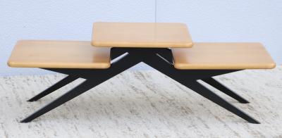 1970s Three Tier Maple French Coffee Table