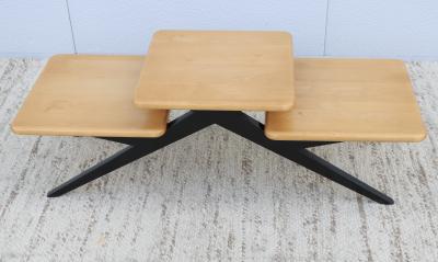 1970s Three Tier Maple French Coffee Table