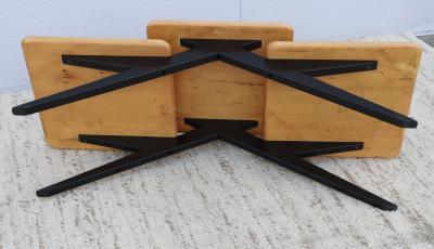 1970s Three Tier Maple French Coffee Table