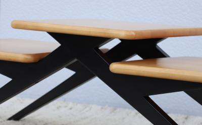 1970s Three Tier Maple French Coffee Table