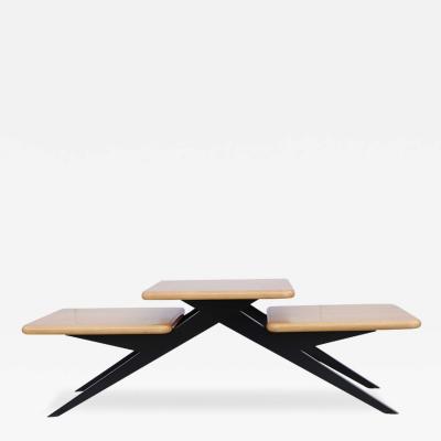 1970s Three Tier Maple French Coffee Table