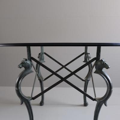 1970s Verdigris Aluminium Horsey Centre Table France