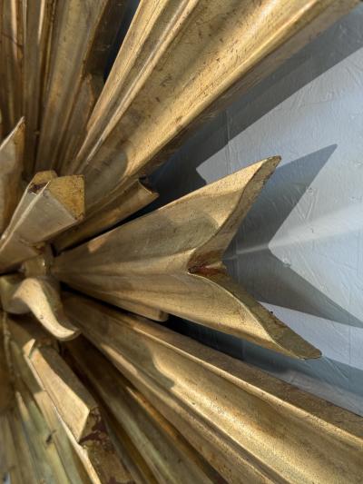 1970s Vintage Italian Sunburst Gilded Wall Mirror