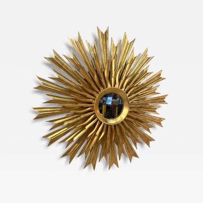 1970s Vintage Italian Sunburst Gilded Wall Mirror