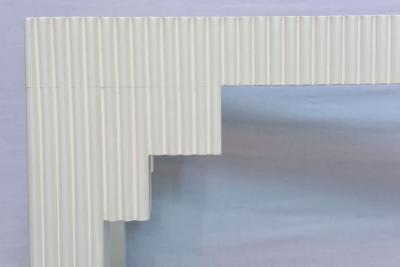 1970s Wood Console Table with glass