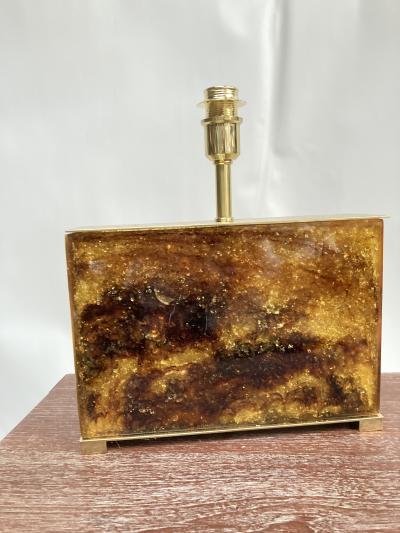 1970s crushed ice resin lamp by Marie Claude de Fouqui res