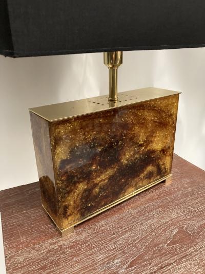 1970s crushed ice resin lamp by Marie Claude de Fouqui res