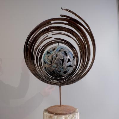 1970s iron and stone sculpture France