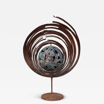 1970s iron and stone sculpture France