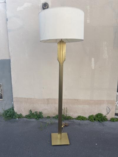 1970s modernist brass floor lamp