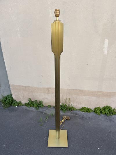 1970s modernist brass floor lamp