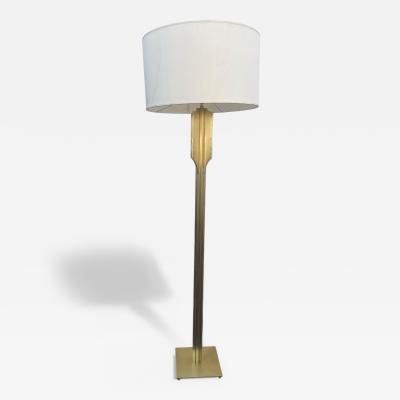 1970s modernist brass floor lamp
