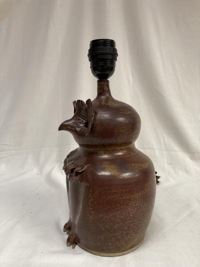 1970s owl Studio pottery table lamp