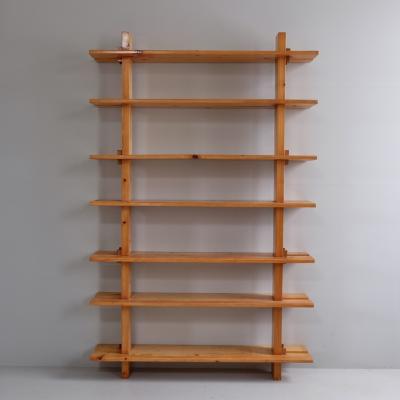 1970s pitch pine pegged bookshelf France