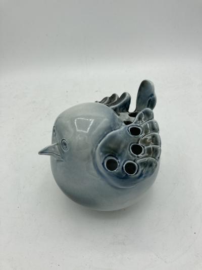 1970s porcelain flower holder by Virebent