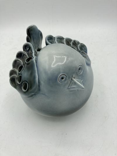 1970s porcelain flower holder by Virebent