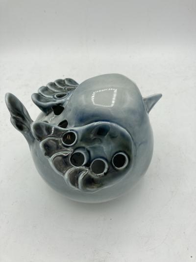 1970s porcelain flower holder by Virebent