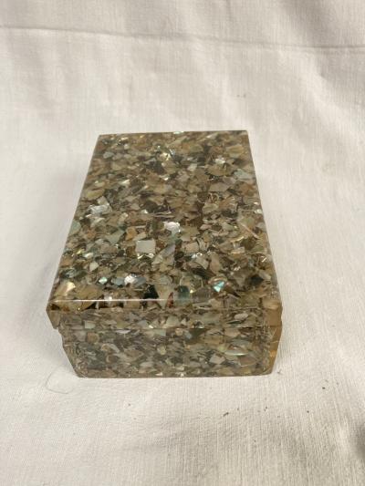 1970s resin with mother of pearl inclusion boxe