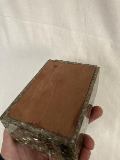 1970s resin with mother of pearl inclusion boxe