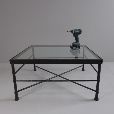 1970s riven iron coffee table France