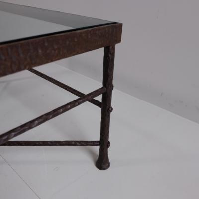 1970s riven iron coffee table France