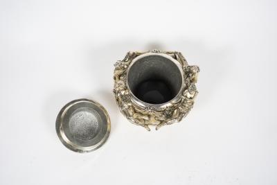 1970s sculptural Silver boxe with four women around a breast