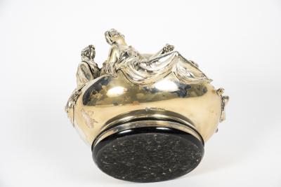 1970s sculptural Silver boxe with four women around a breast