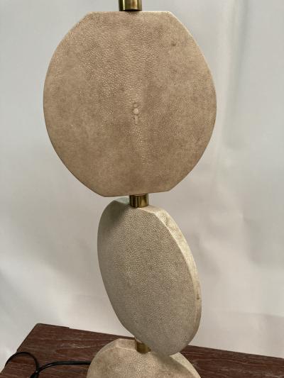 1970s three discs lampe fully covered with Shagreen