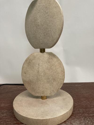 1970s three discs lampe fully covered with Shagreen