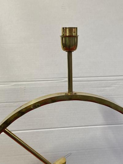 1980 Pair of Brass and Opaline Lamps H 88 cm 48 cm