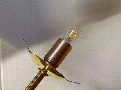 1980 Pair of Brass and Opaline Lamps H 88 cm 48 cm