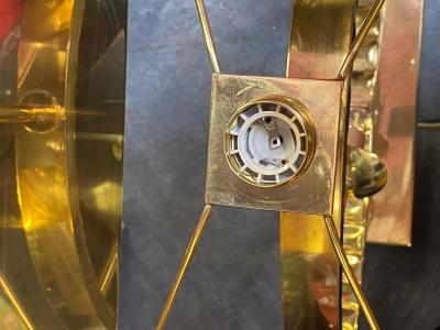 1980 Pair of Brass and Opaline Lamps H 88 cm 48 cm