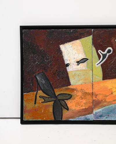 1980s Abstract Oil On Canvas Modern Artwork