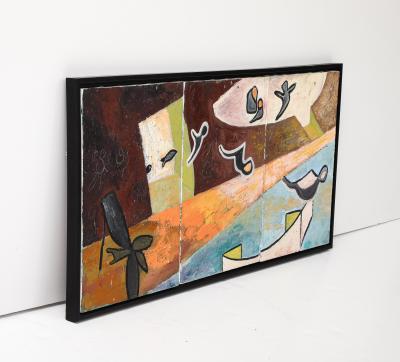 1980s Abstract Oil On Canvas Modern Artwork