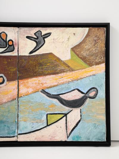 1980s Abstract Oil On Canvas Modern Artwork