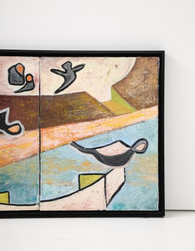 1980s Abstract Oil On Canvas Modern Artwork