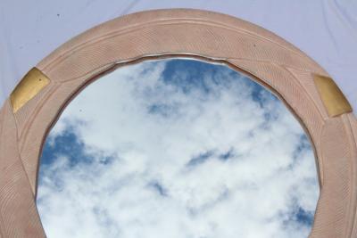 1980s Art Deco Style Banana Leaf Motif Wall Mirror