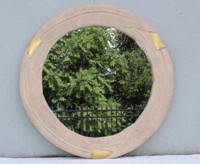 1980s Art Deco Style Banana Leaf Motif Wall Mirror