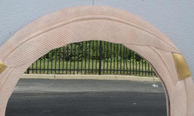 1980s Art Deco Style Banana Leaf Motif Wall Mirror