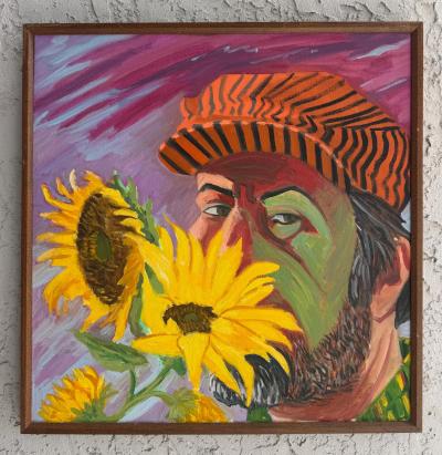 1980s Charles Parness Group of Four Abstract Self Portraits