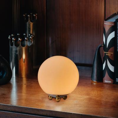 1980s Geometric Brass and Glass German Technolumen Table Lamp
