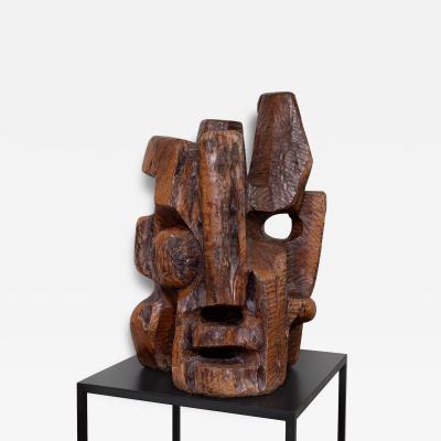 1980s Italian Abstract Wood Sculpture